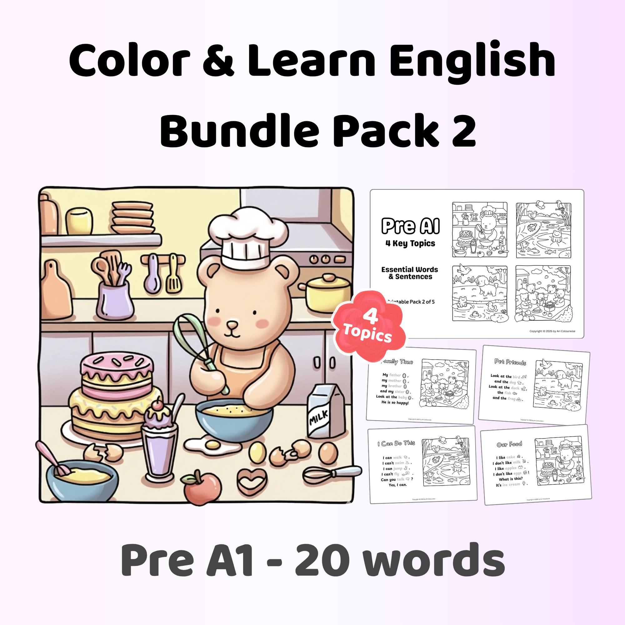 Color & Learn English Bundle Pack 2