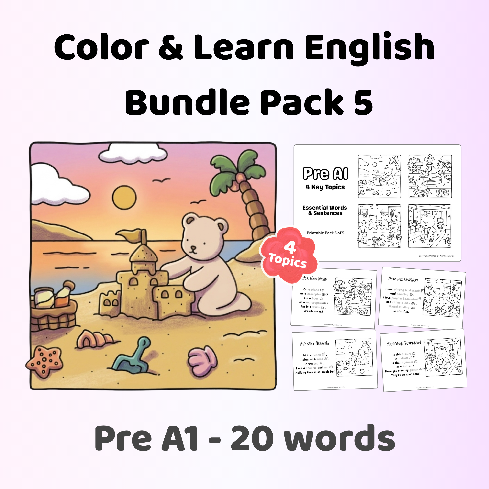 Color & Learn English Bundle Pack 5