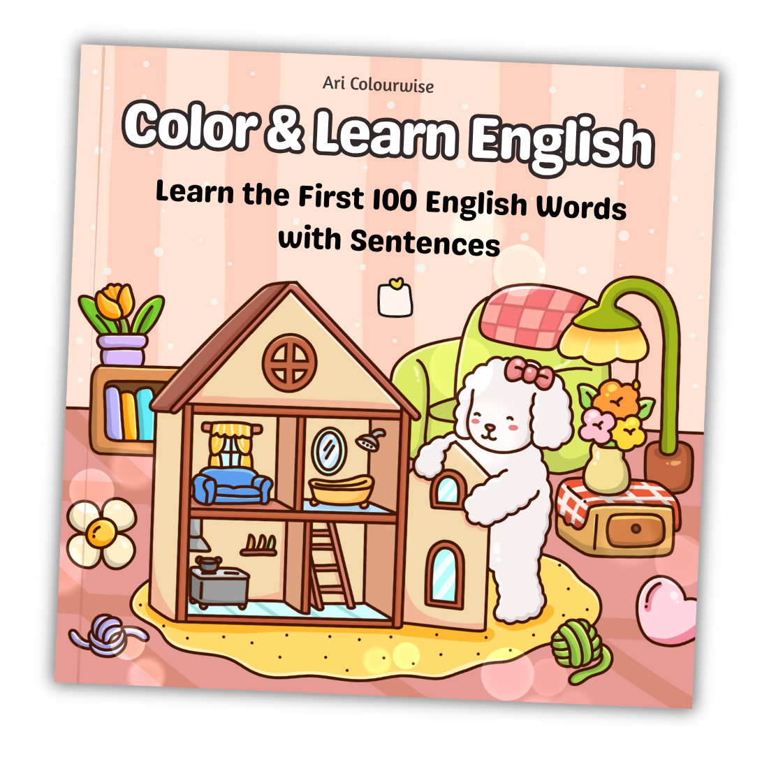 Color & Learn English First 100 Words and Sentences