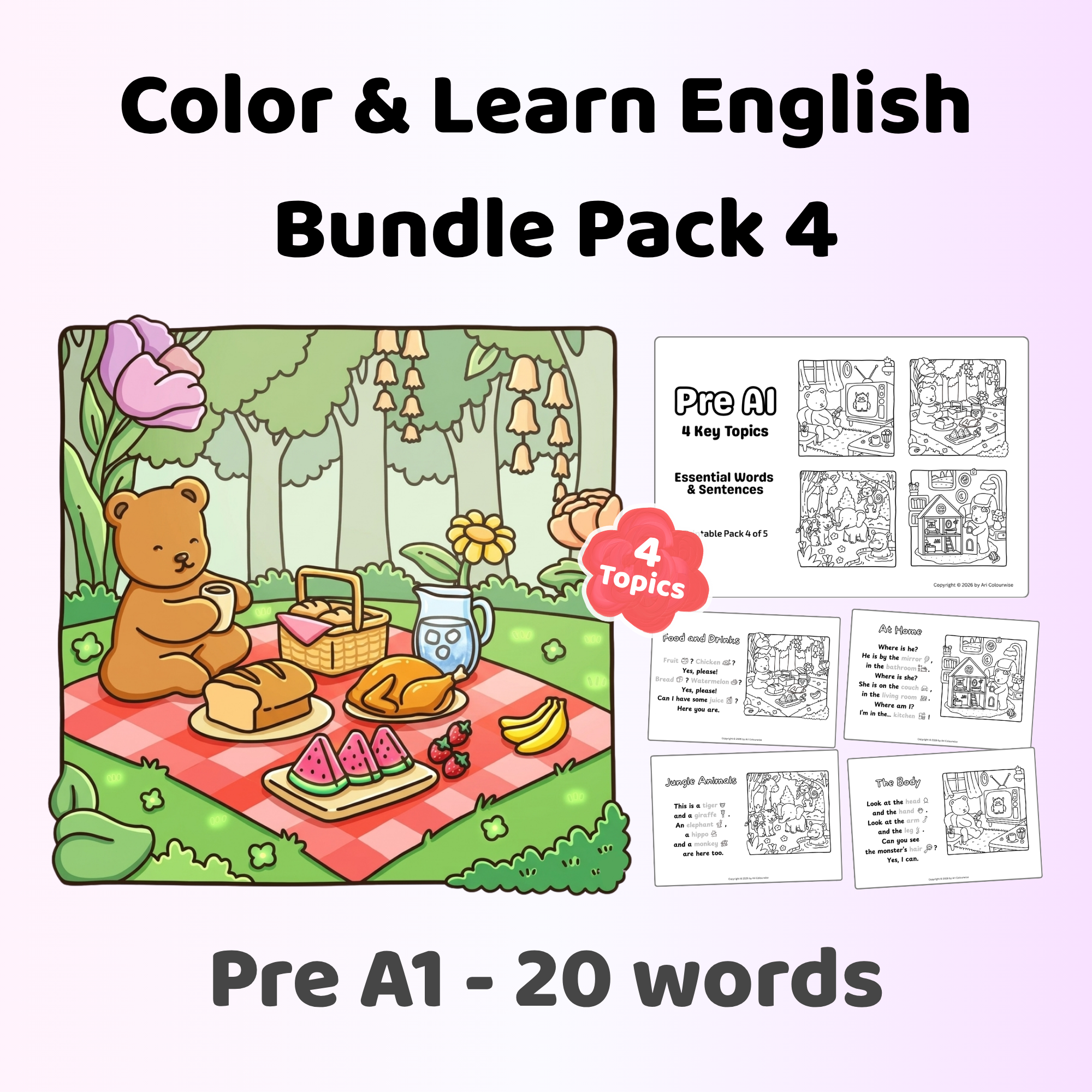 Color & Learn English Bundle Pack 4