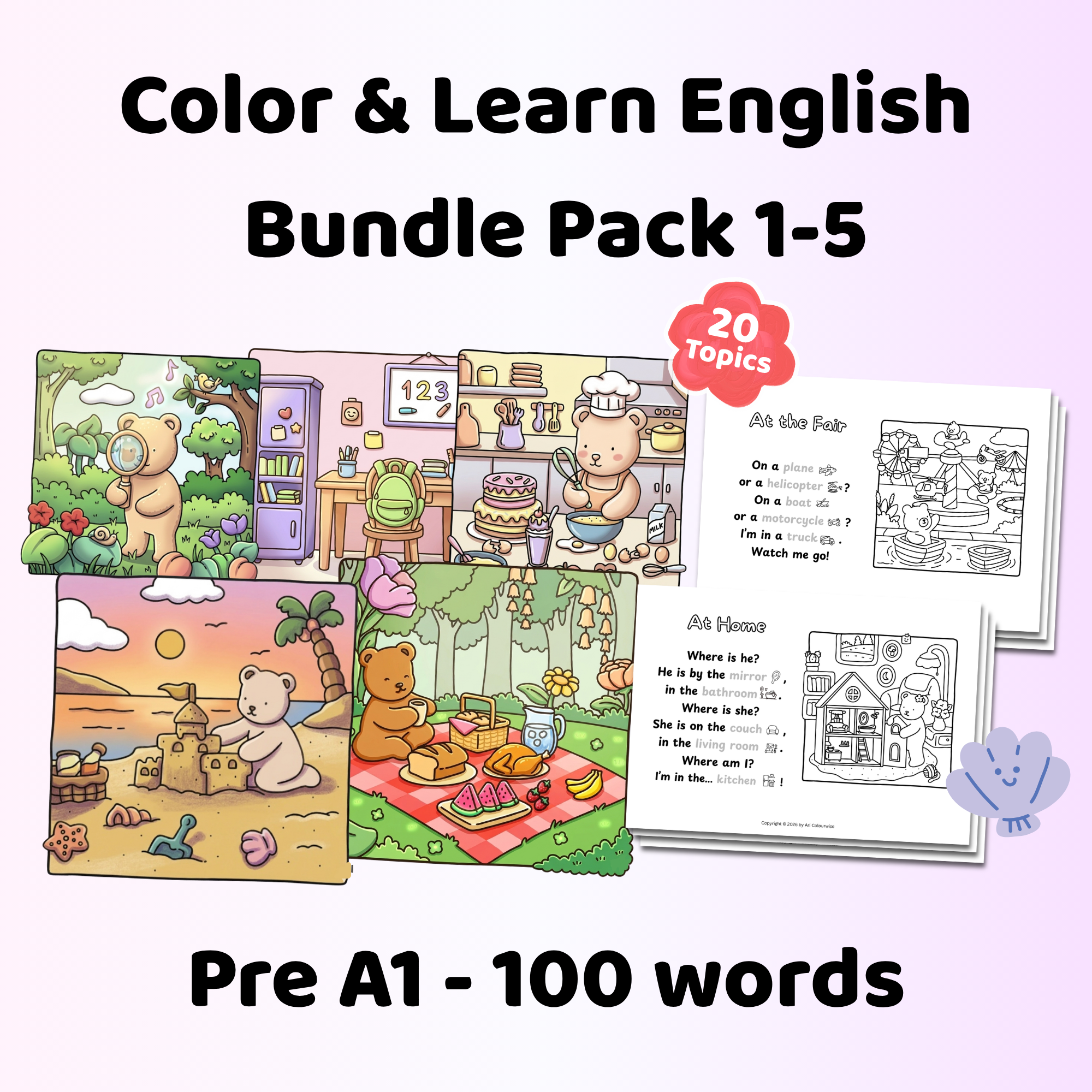 Color & Learn English Bundle Pack 1-5