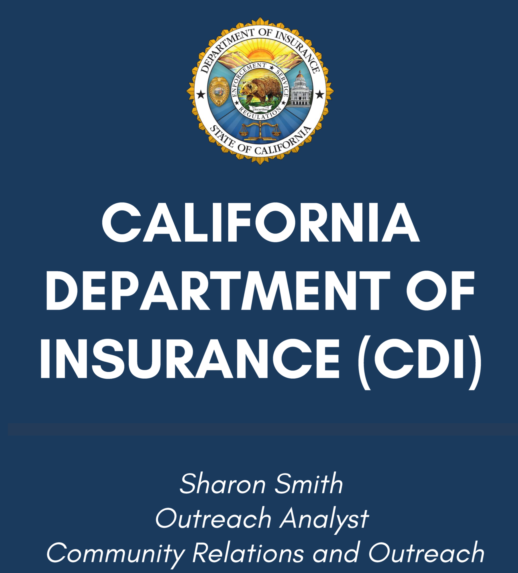 CA Insurance Dept presentation
