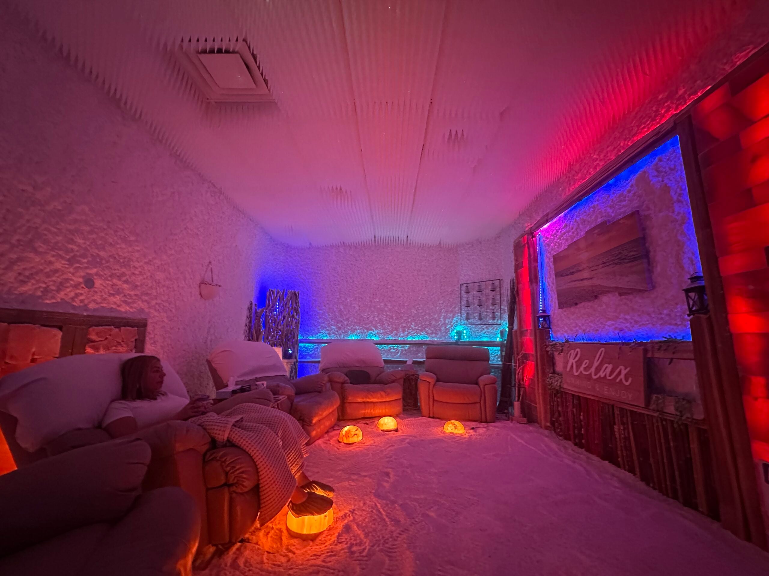 The Salinair Salt Room Spa salt cave interior