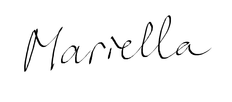 Handwritten name 'Mariella' | Healthy habit coach for introverts who work from home