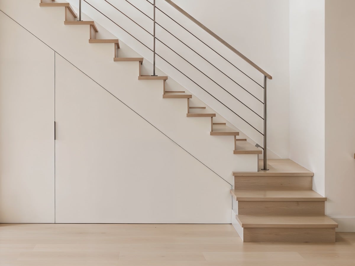 Sequoia flooring installation with coordinated stair nose and matching flooring