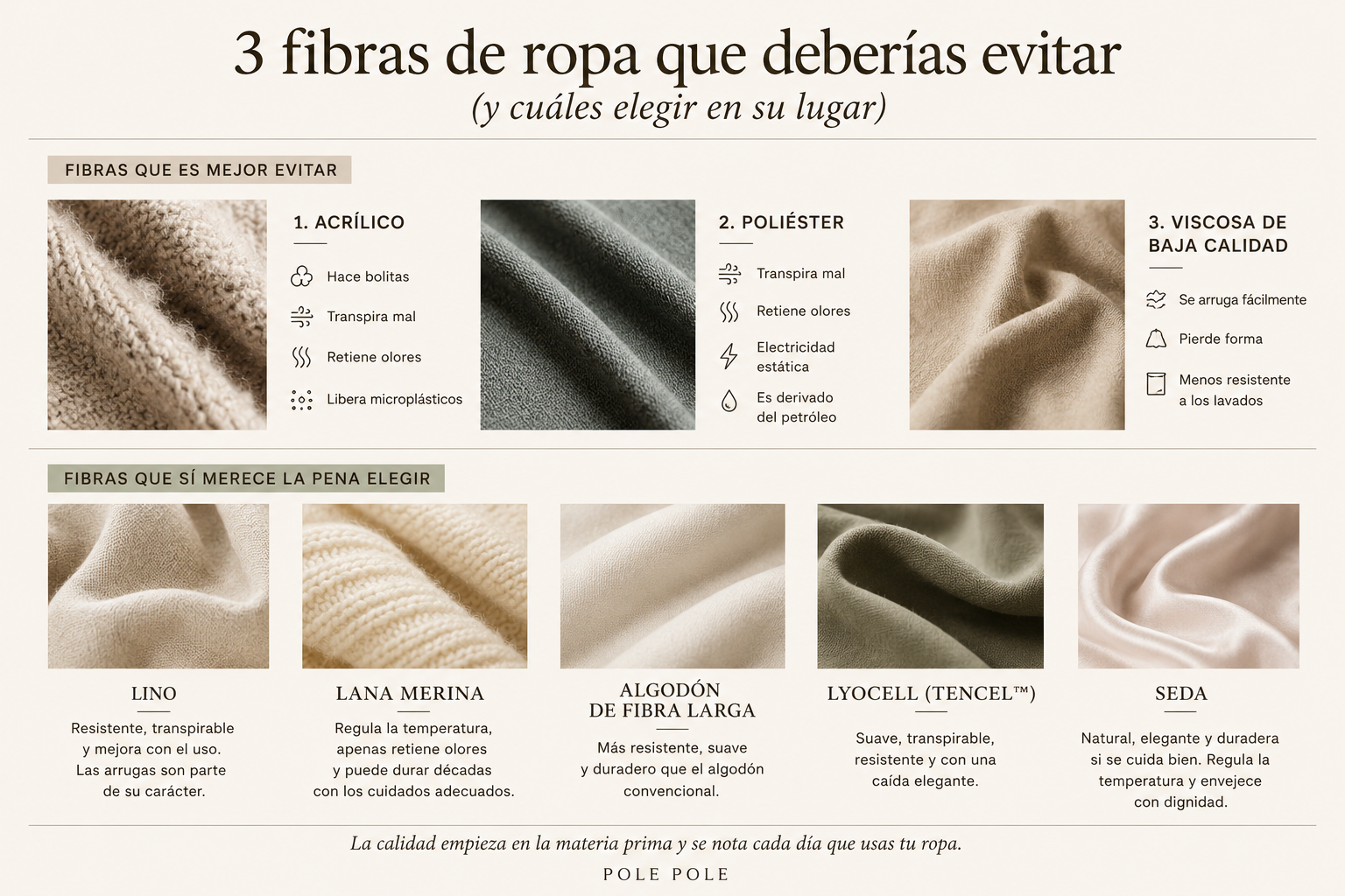 3 fibras de ropa que deberías evitar (y las que sí merece la pena buscar)