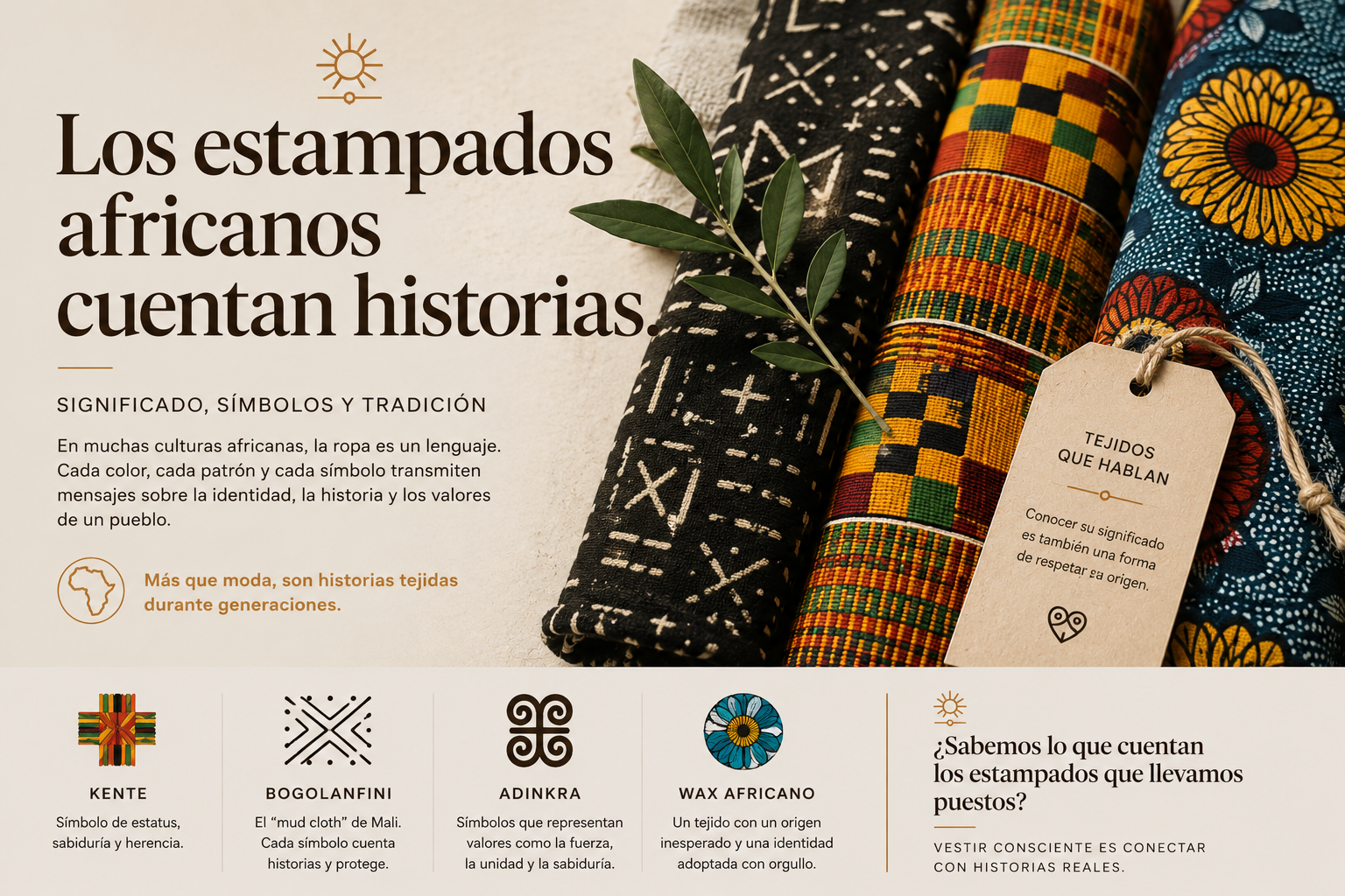 Significado de los estampados africanos: historia, símbolos y el origen del wax africano