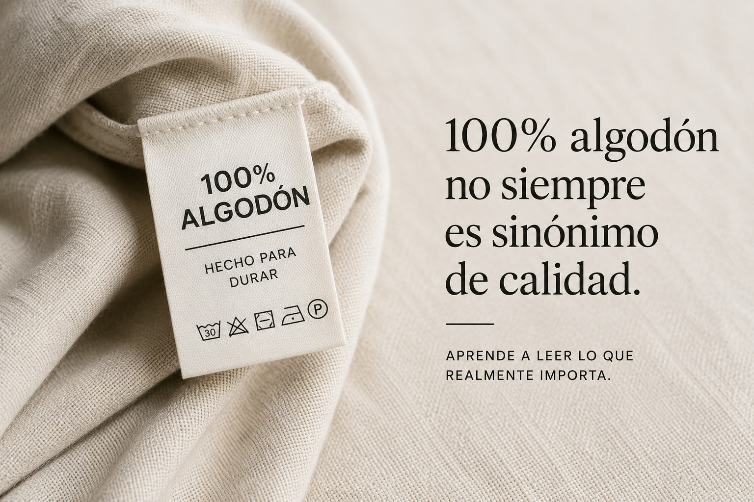 100 % algodón: No siempre significa calidad