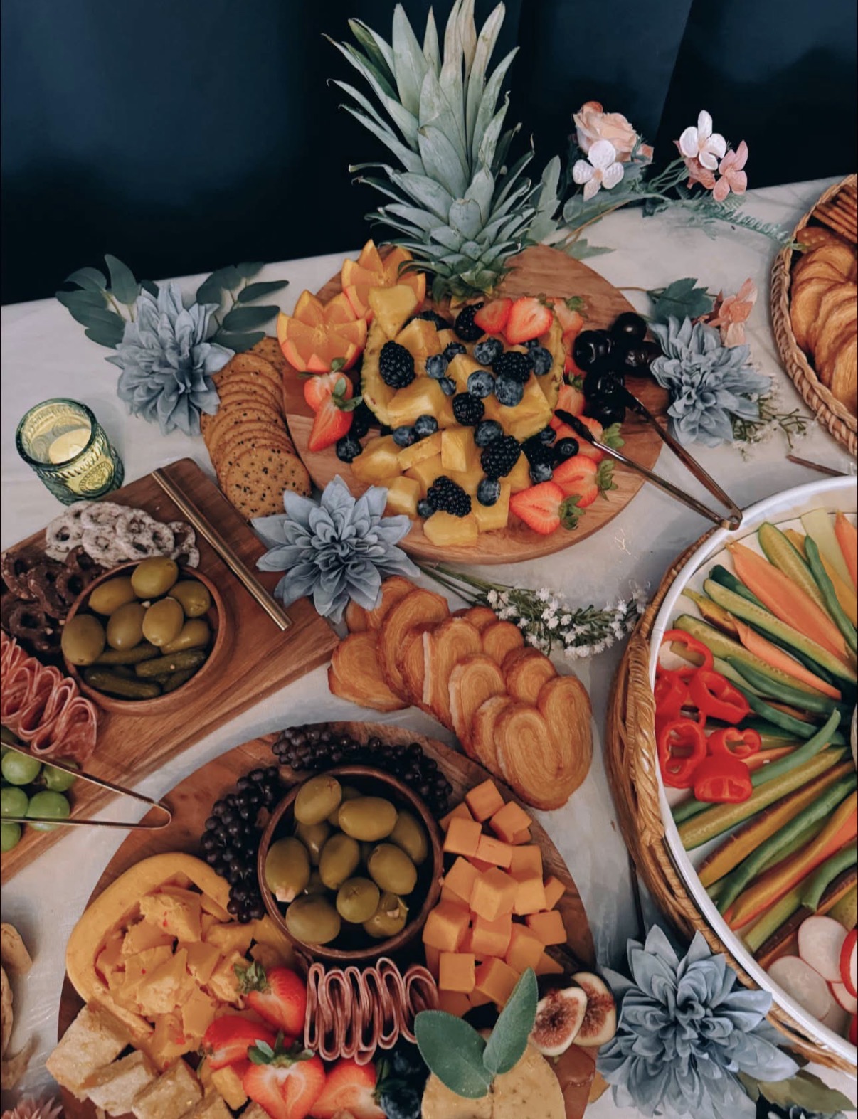 Fruit and grazing spread for an on-location wedding