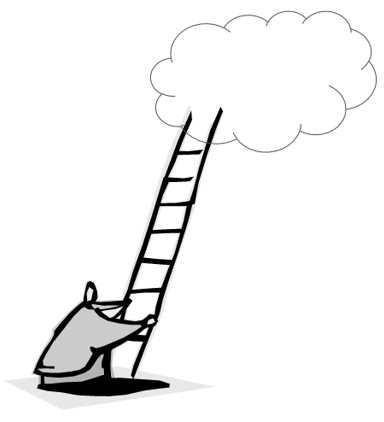 Is the ladder of success leaning against the right wall? How do you know?