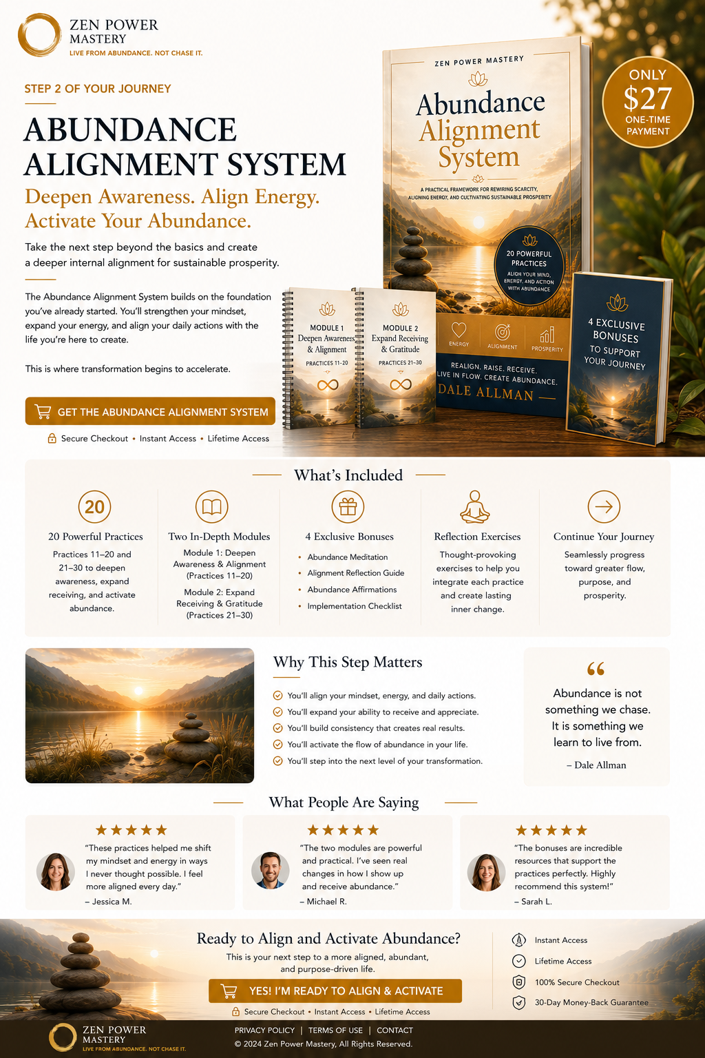 Abundance Alignment System sales page