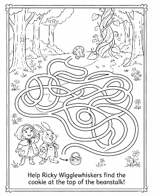 Red, Ricky - maze to find the cookie by the beanstalk