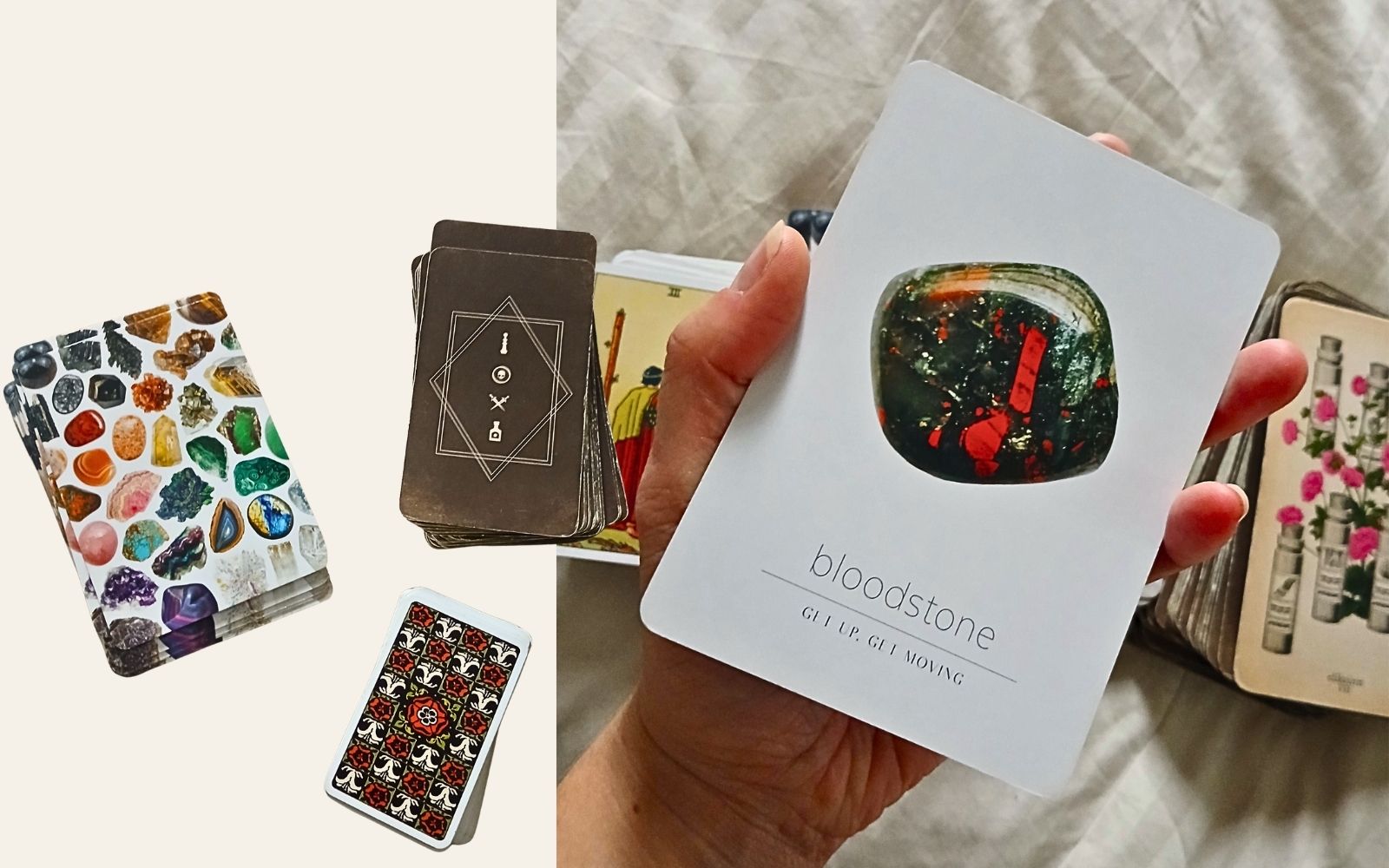 My morning tarot and crystal oracle card routine