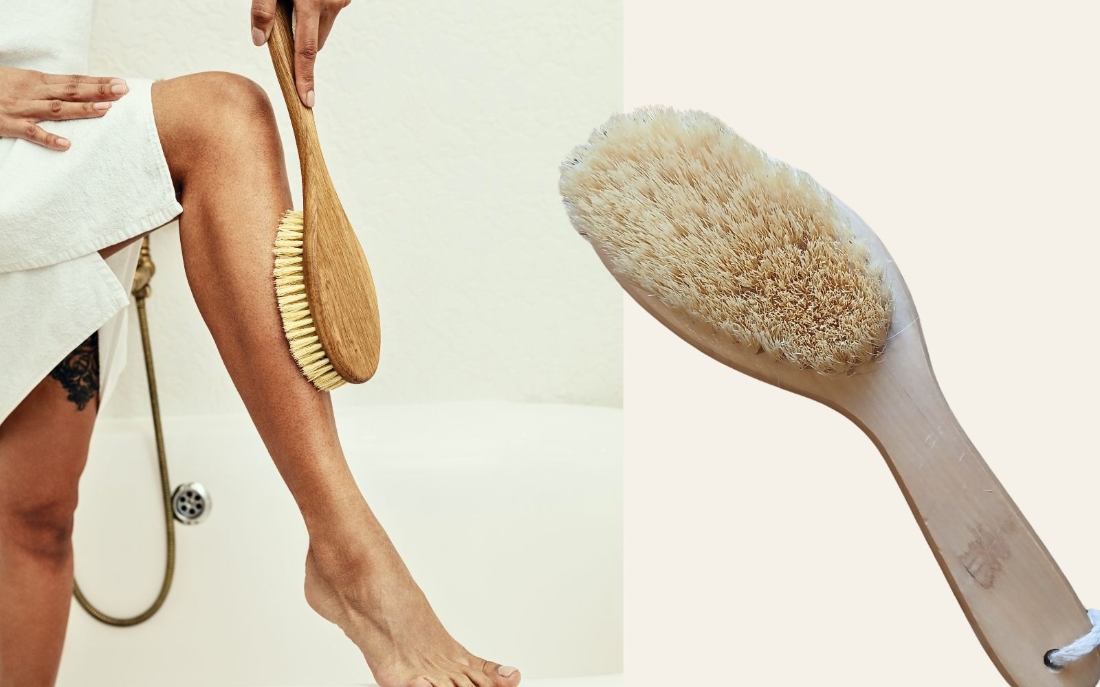 Wooden dry body brush and dry brushing routine
