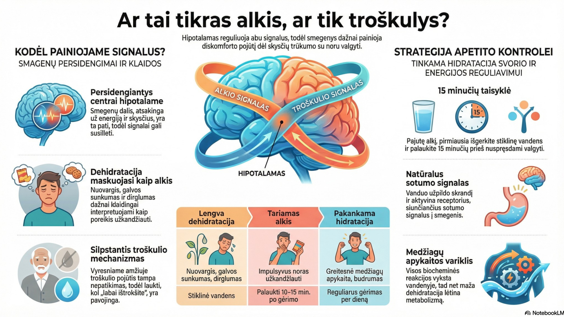 Kodėl žmonės vietoj to, kad gertų vandenį, valgo?