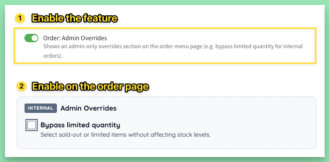 Enable and use limited quantity bypass