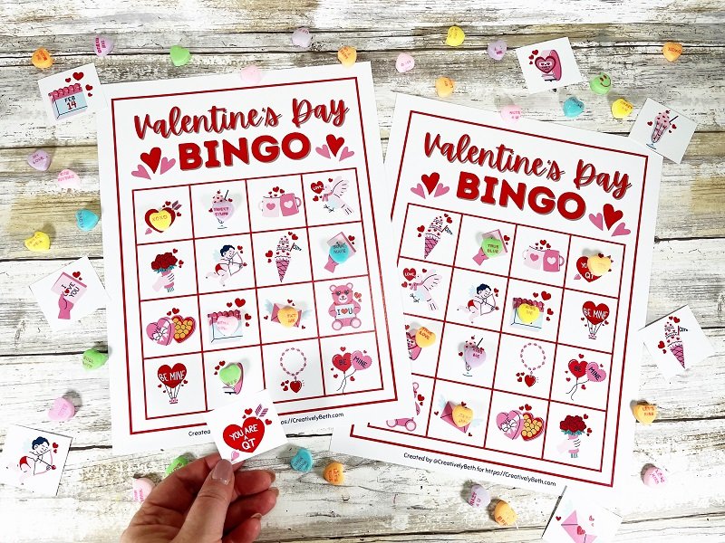 Valentine Bingo Cards Free Printable (24 Sets)