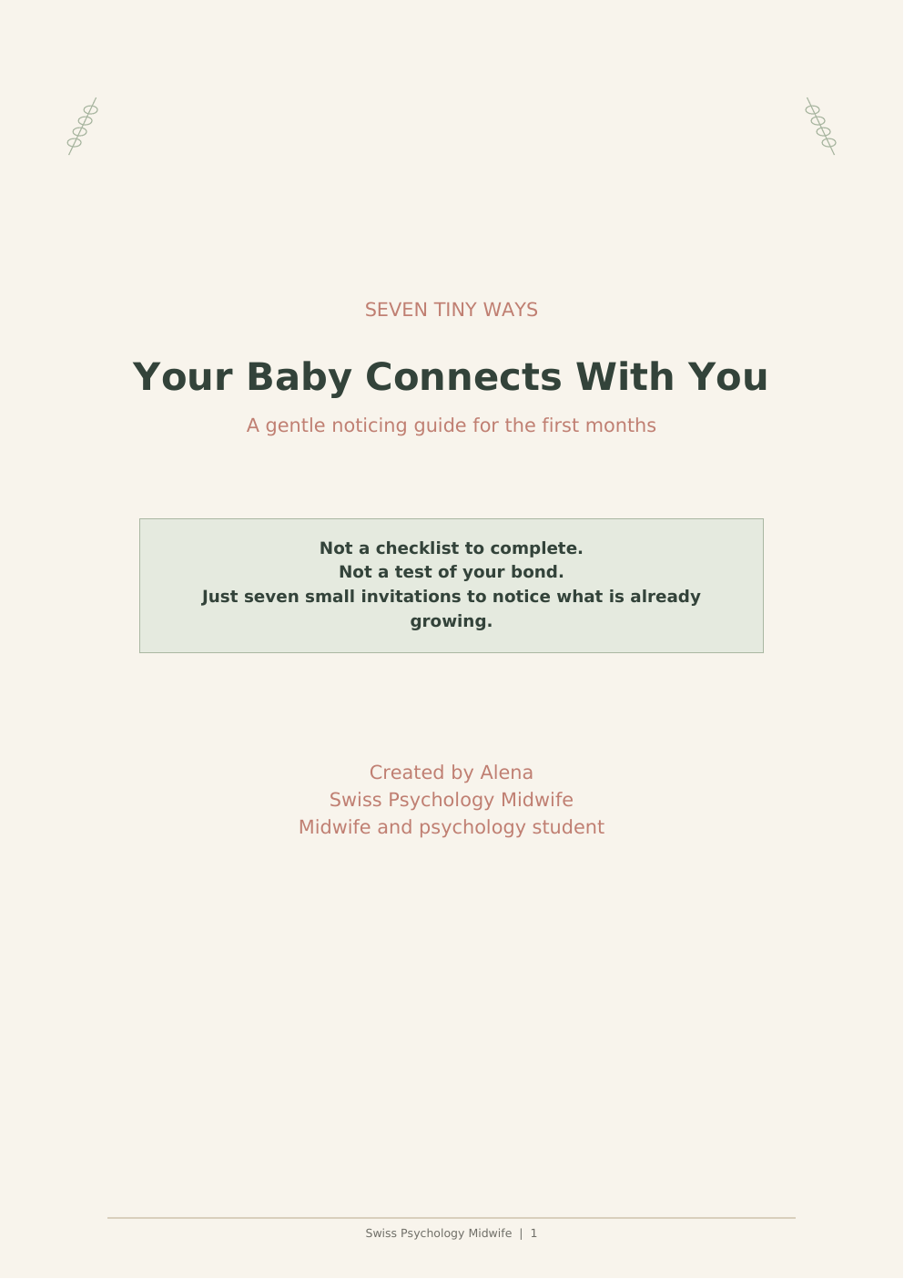 Cover of the Seven Tiny Ways Your Baby Connects With You booklet