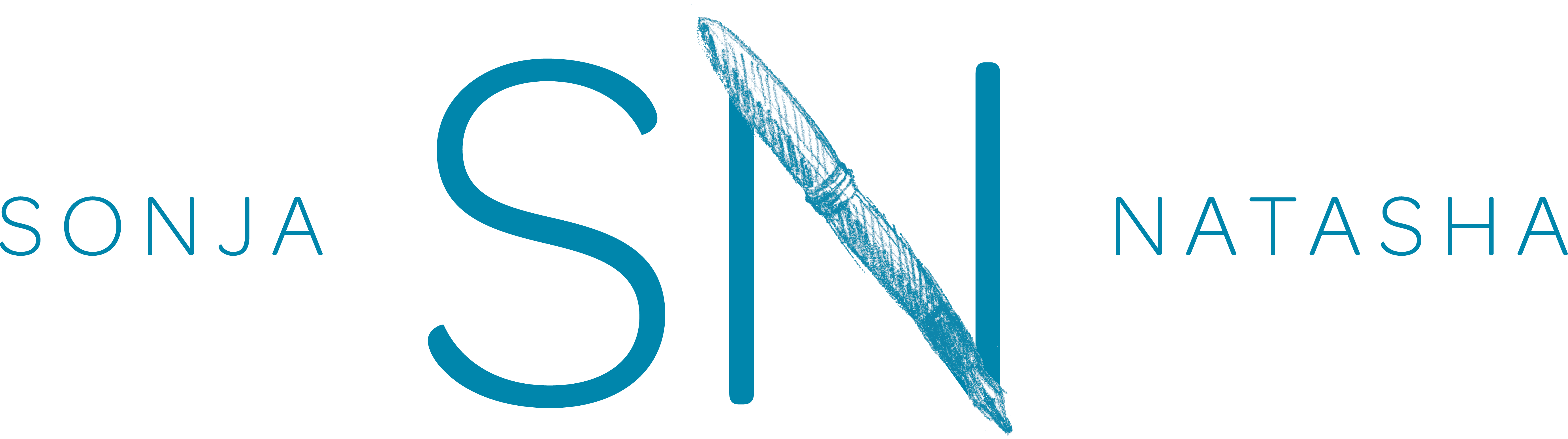 A logo that says Sonja Natasha. In between the two names is the initial SN, with the diagonal slant of the N in the shape of a pen.