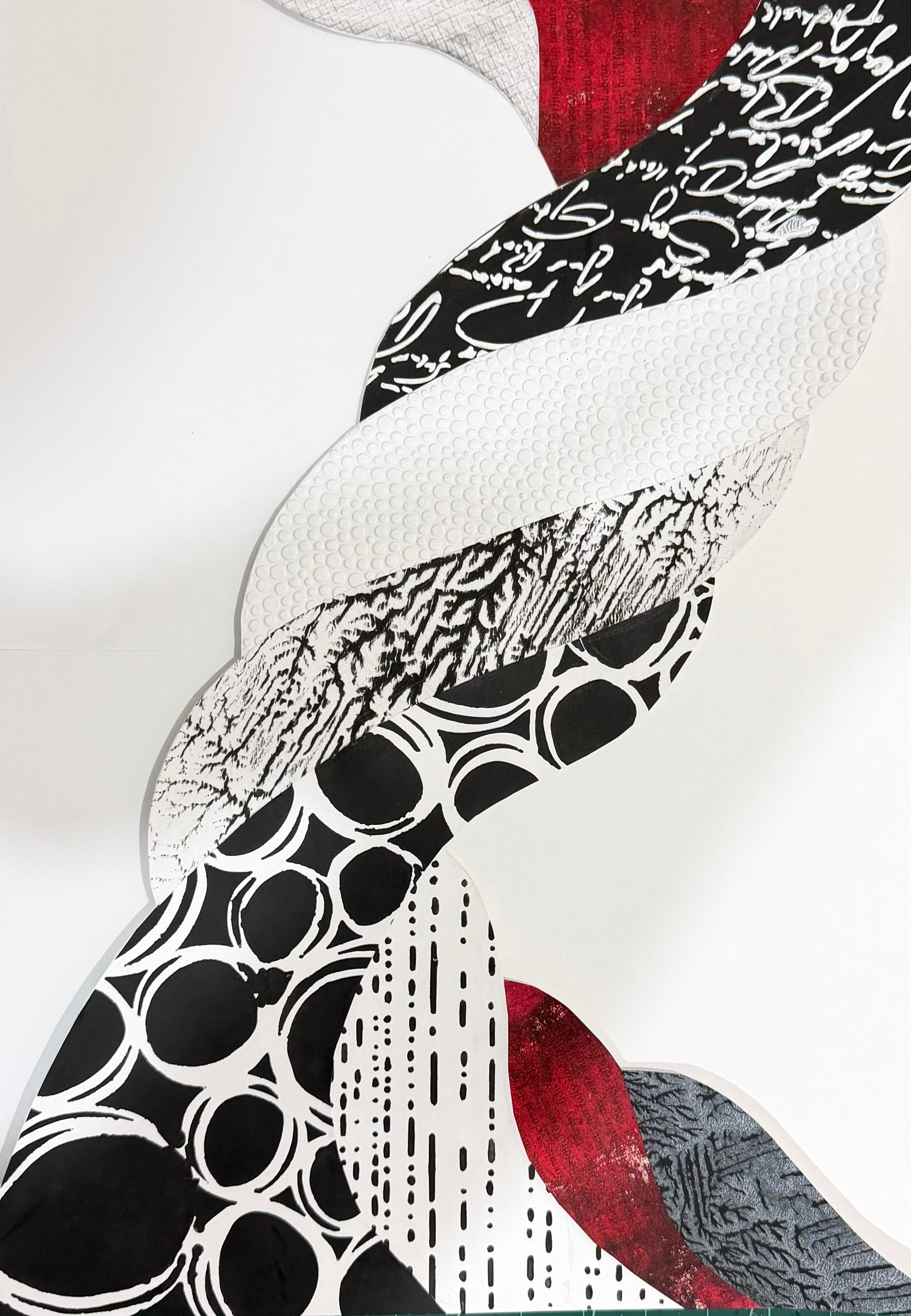 Continuum Study 03, an original layered paper artwork in orange, peach and cream by Sandra Thomson.