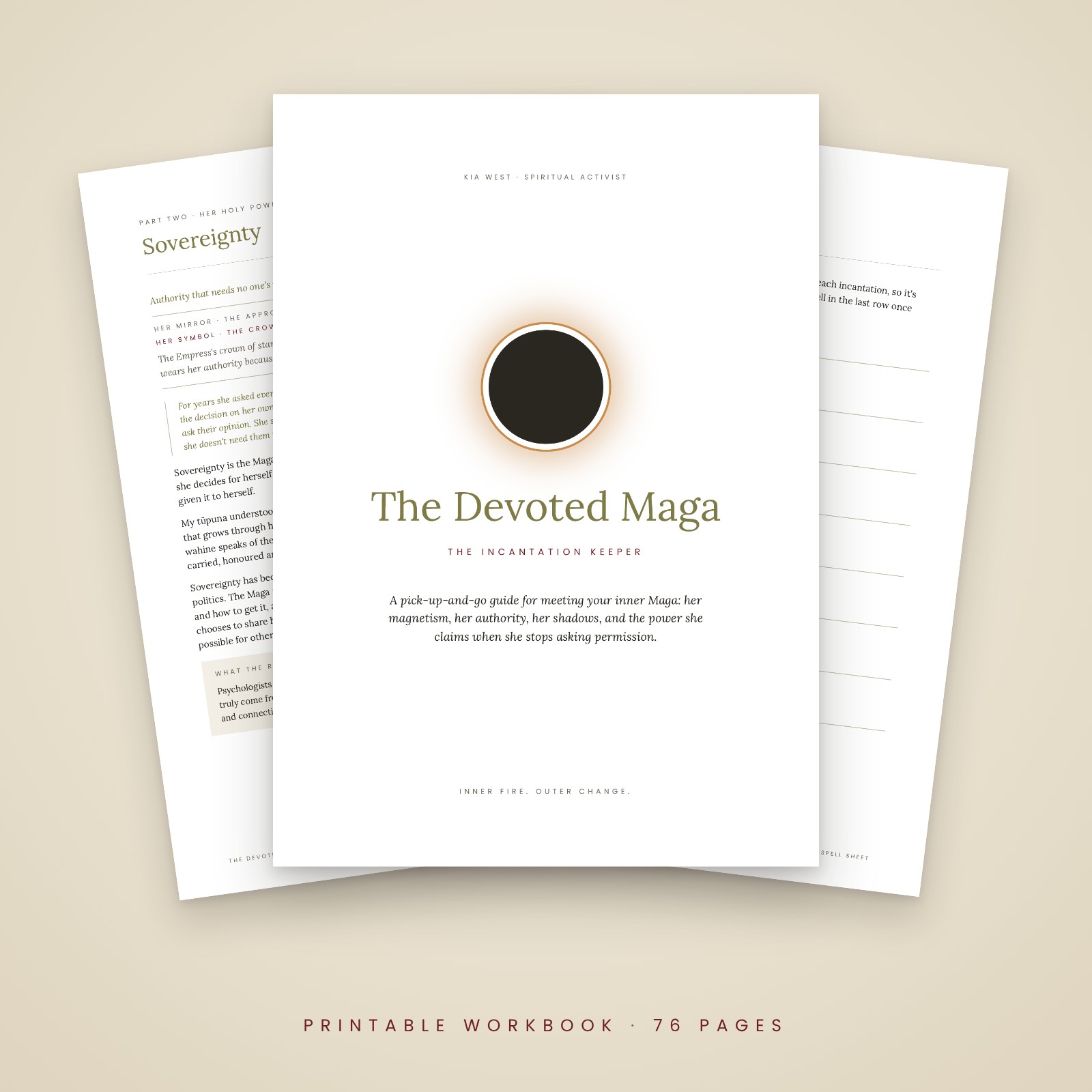 The Devoted Maga workbook pages