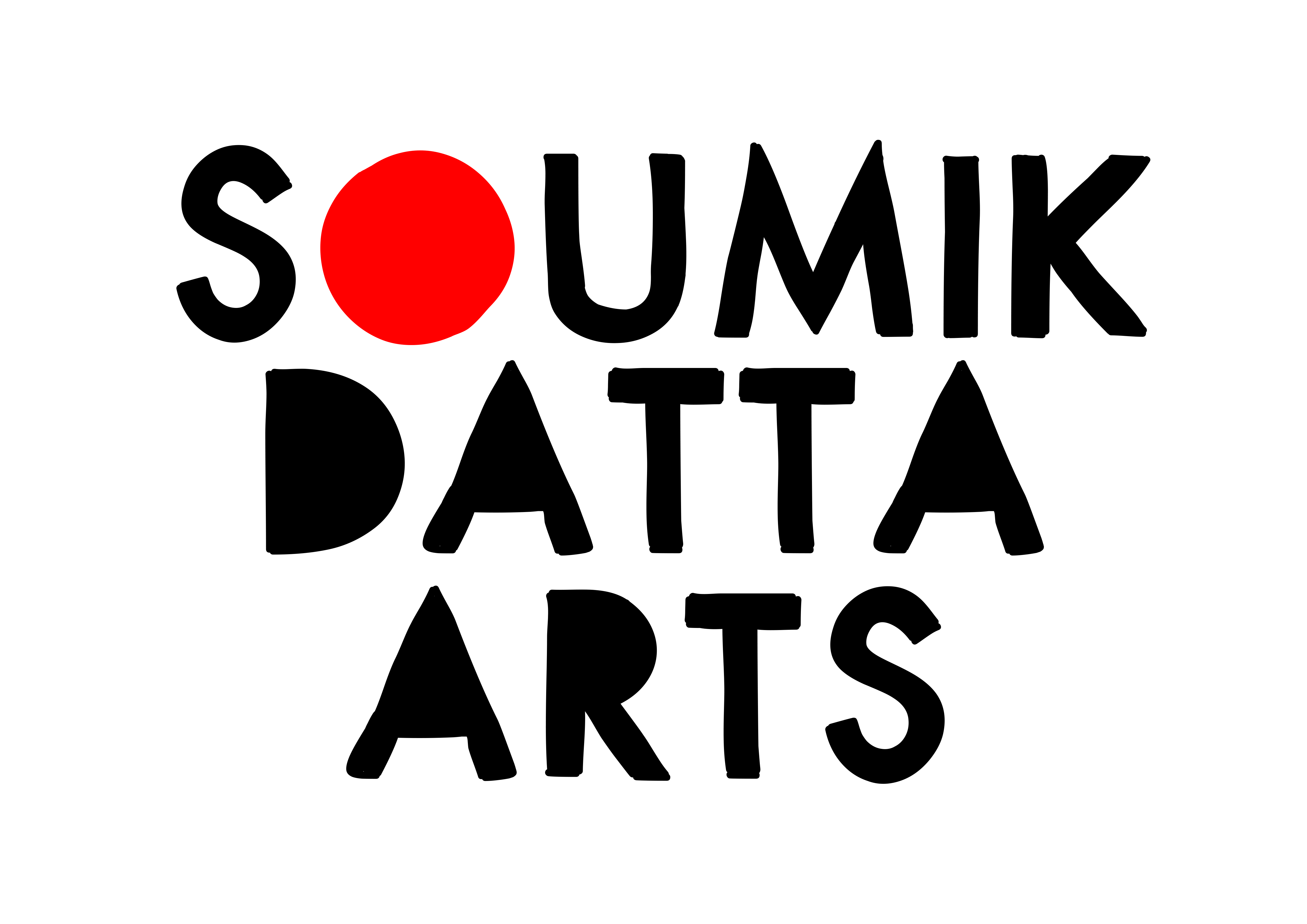 Soumik Datta Arts logo (the words Soumik Datta Arts in black with a red O in Soumik)