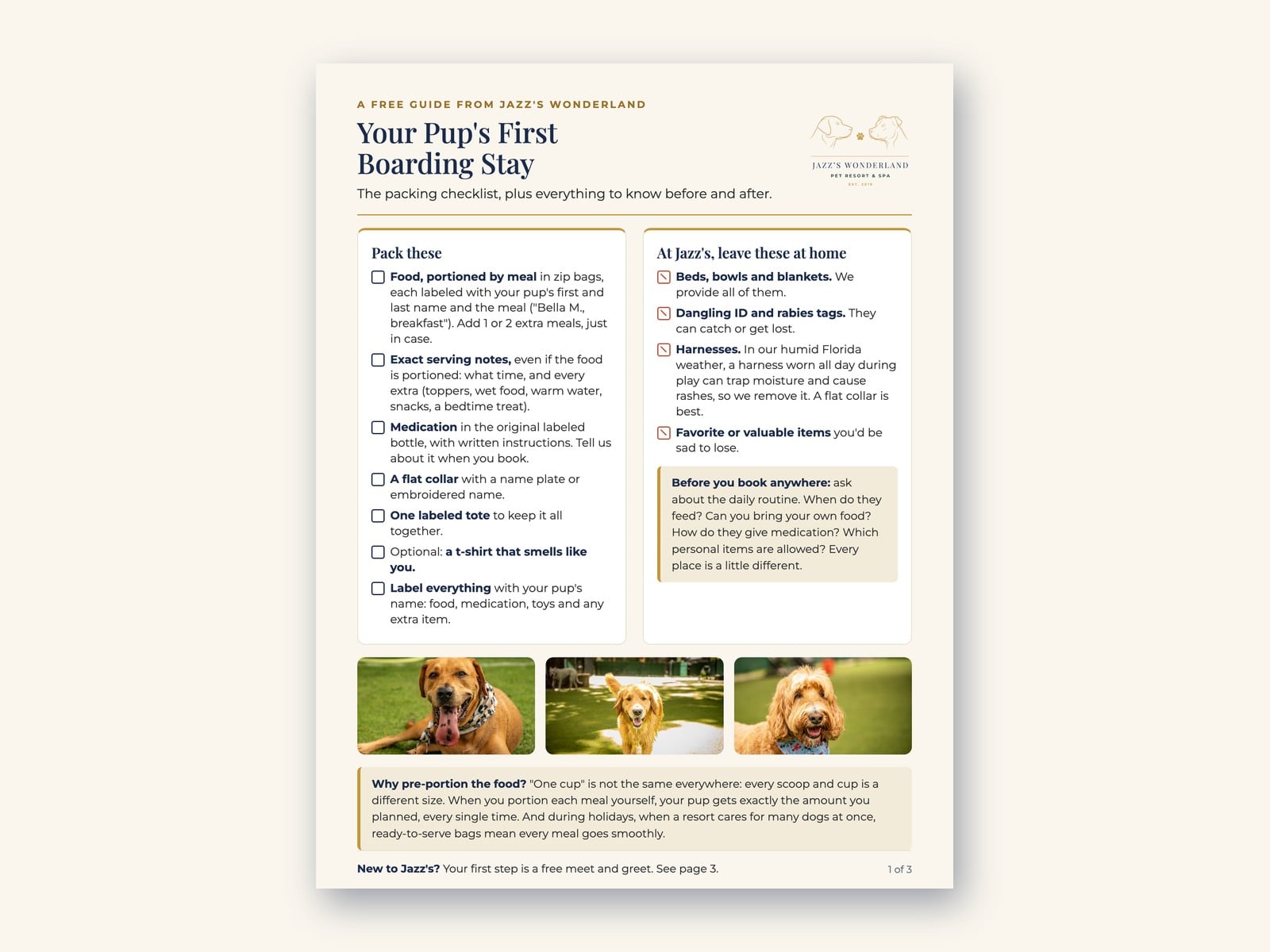 Your Pup's First Boarding Stay checklist