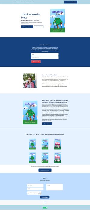 Full author website example in mailerlite