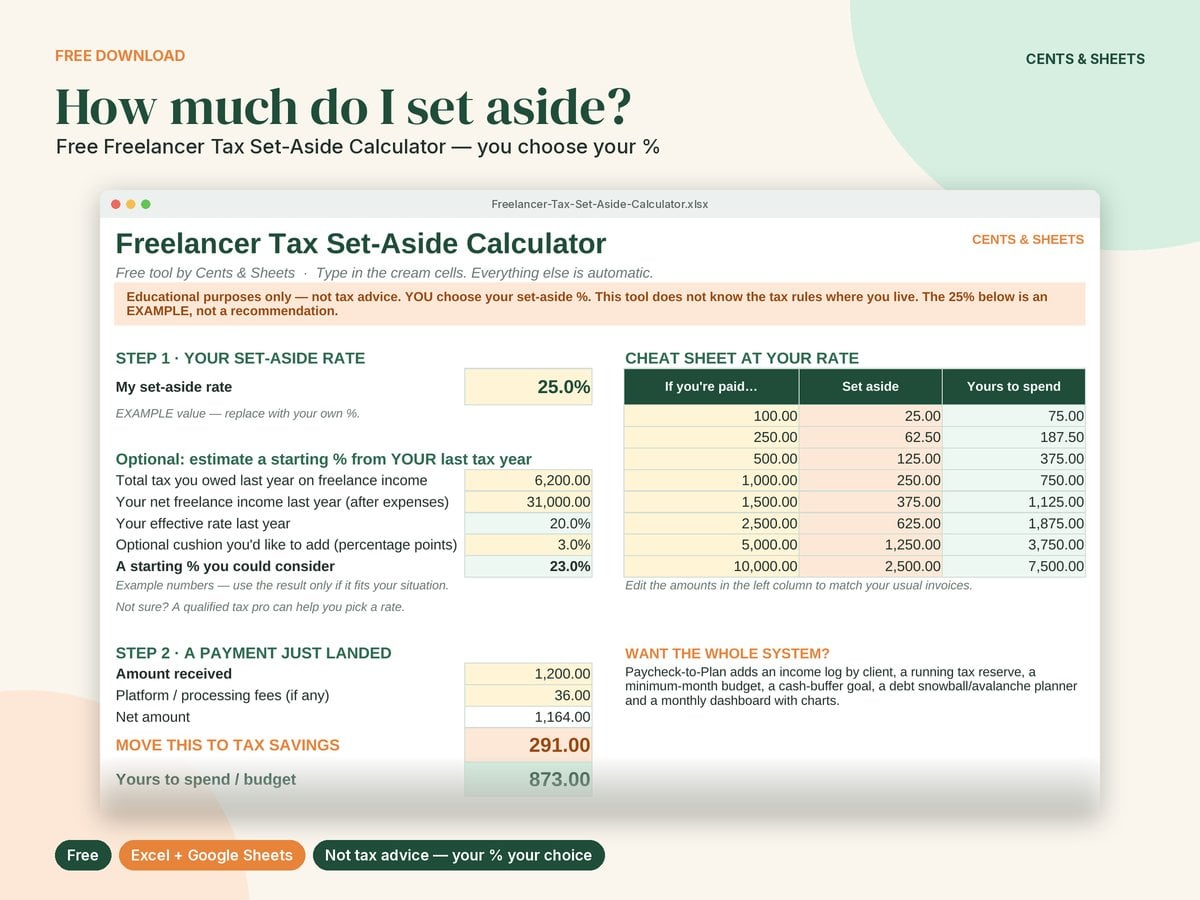 Freelancer Tax Set-Aside Calculator preview
