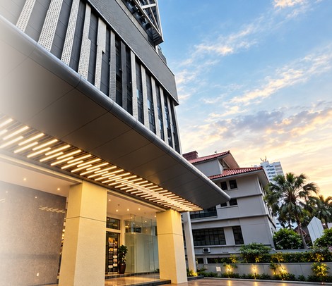 Brisdale International Kuala Lumpur – renewed hotel entrance at dusk