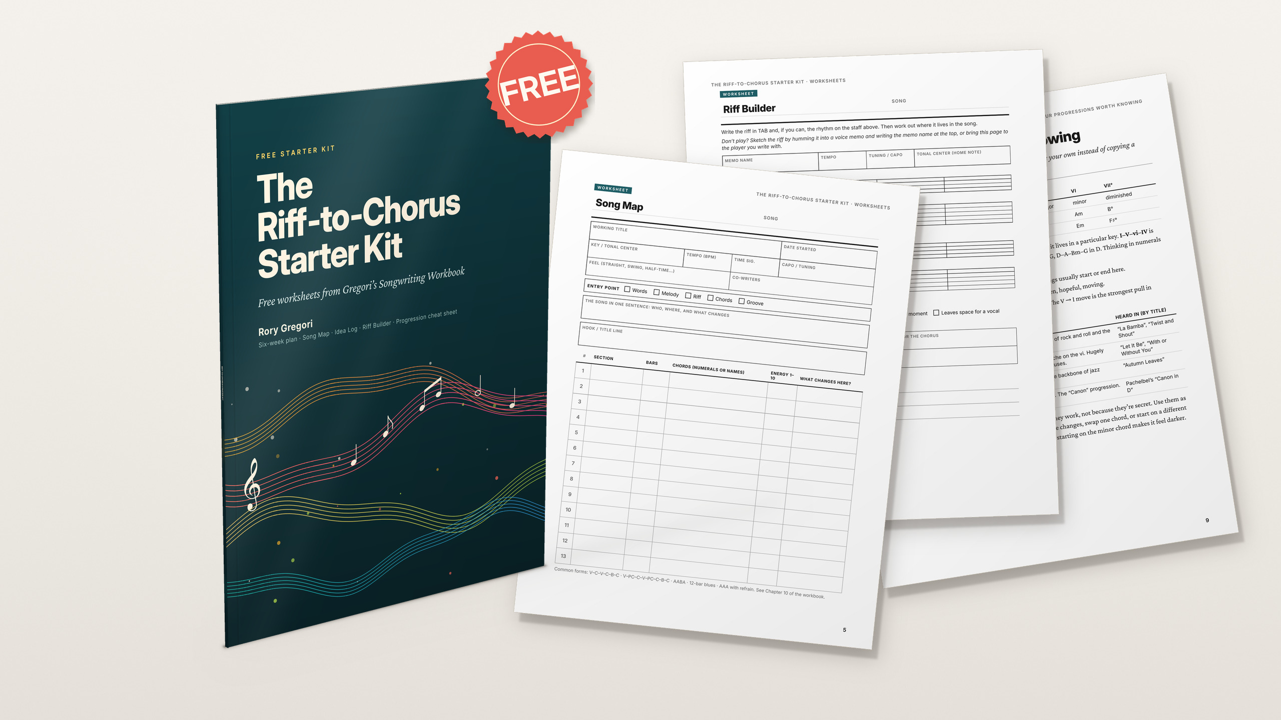 Free Riff to Chorus Starter Kit worksheets