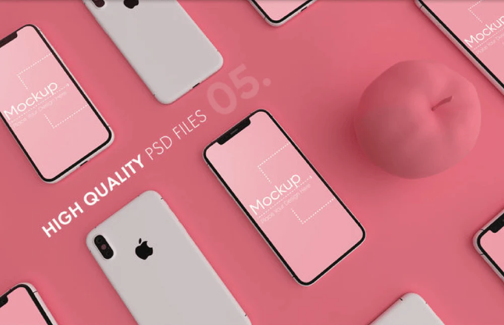 7 Free Colorful Apple Devices Mockup Pack