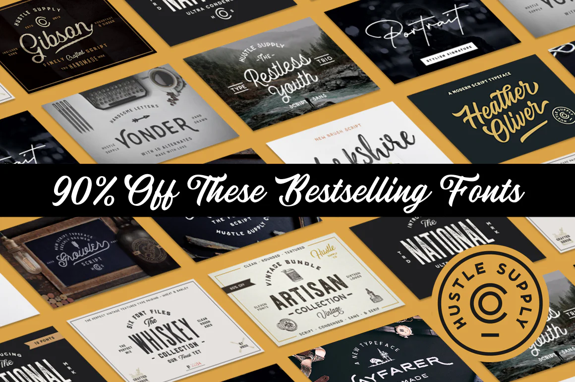 Huge Vintage Font Bundle
