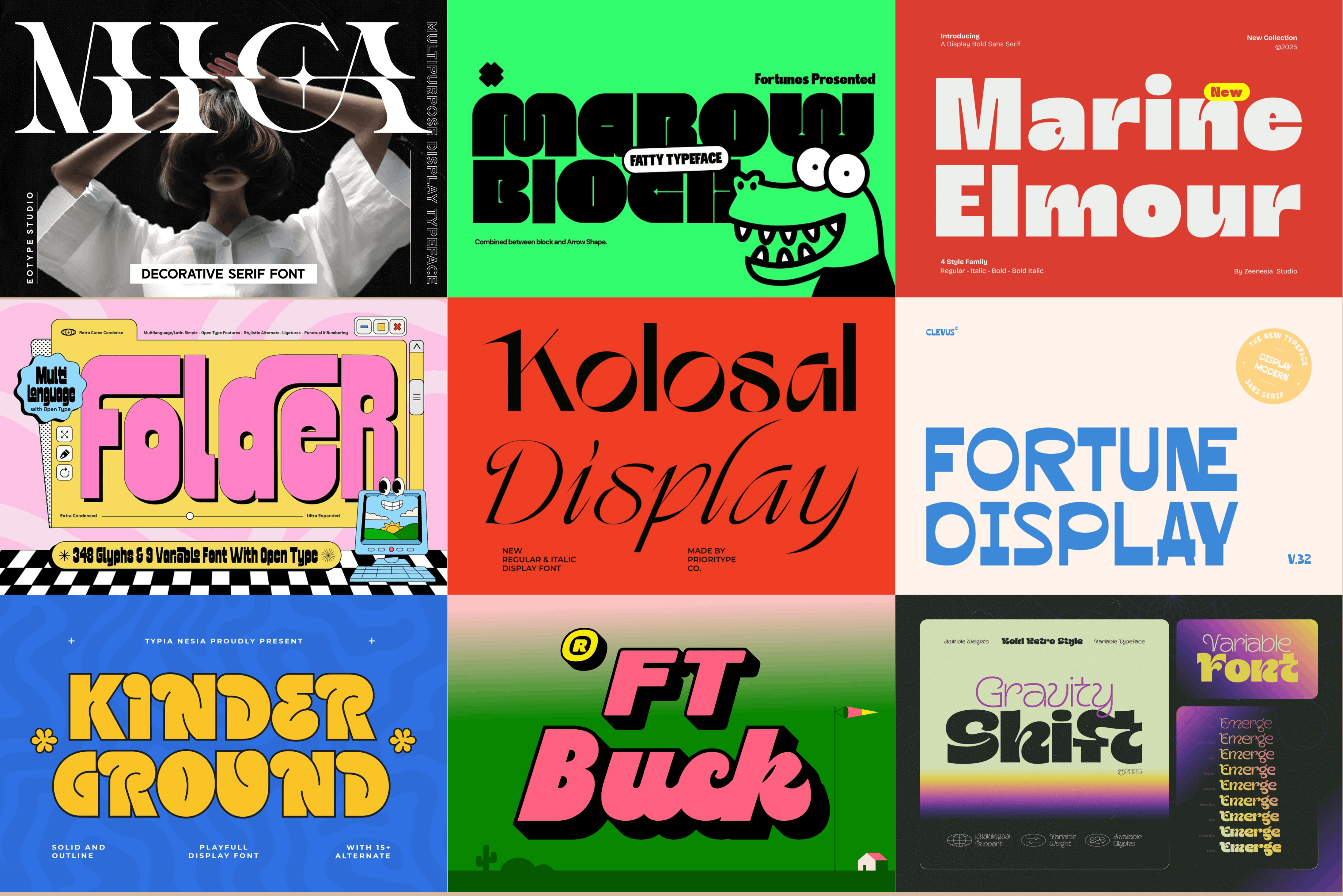 The Eclectic Display Font Bundle