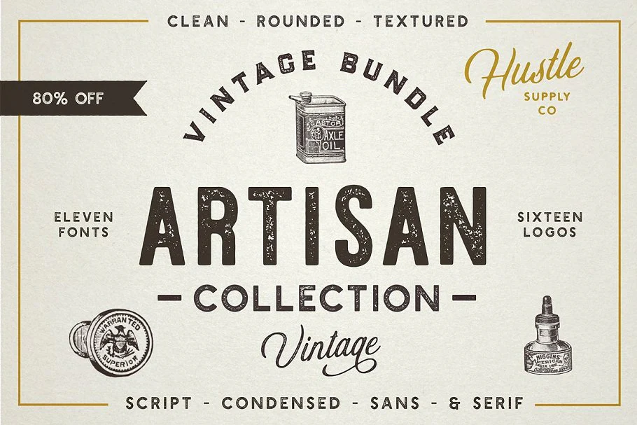 Huge Vintage Font Bundle