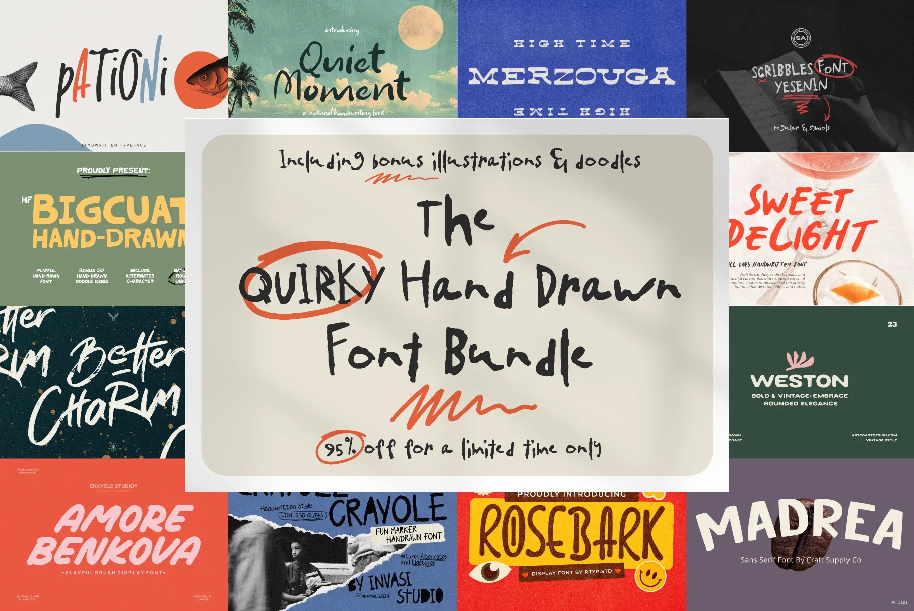 The Quirky Hand Drawn Font Bundle
