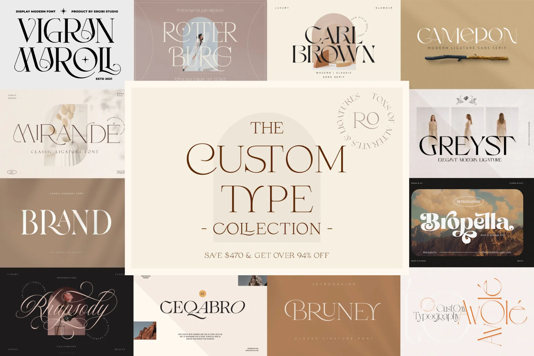 The Striking Serif Font Collection