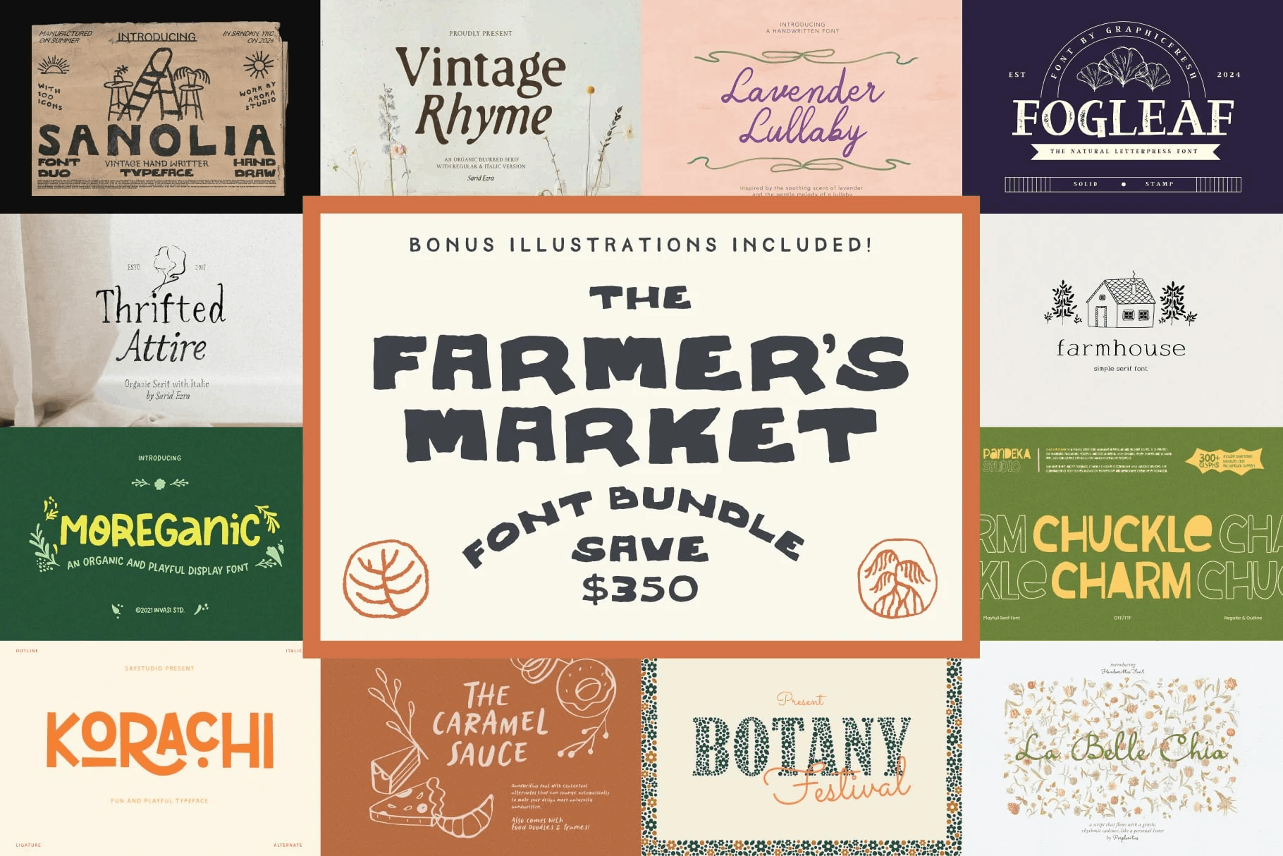 The Farmers Market Font Bundle