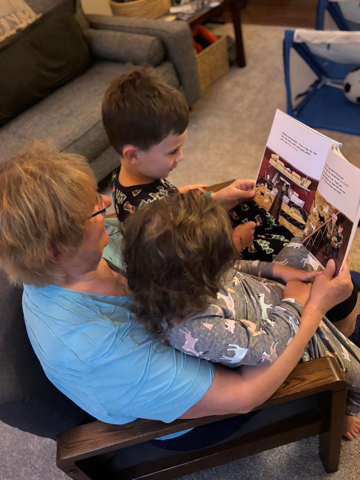 Reading children's books to small children.