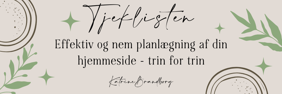 Tjeklisten, planlægning, hjemmeside, WordPress, Katrine Brandborg, www.katrinebrandborg.dk