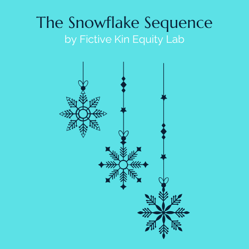 Line drawing of a medium brown-skinned Black woman, wearing yellow glasses and hot pink lipstick, against a bright blue background. Behind her and slightly to the right is a large red heart, outlined in black. Inside the heart, in white font, are the words 