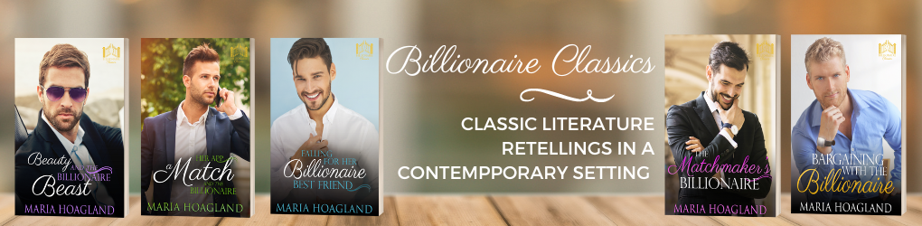 Five books in a row: Beauty and the Billionaire Beast; Her App, a Match, and the Billionaire; and Falling for Her Billionaire Best Friend by Maria Hoagland. 