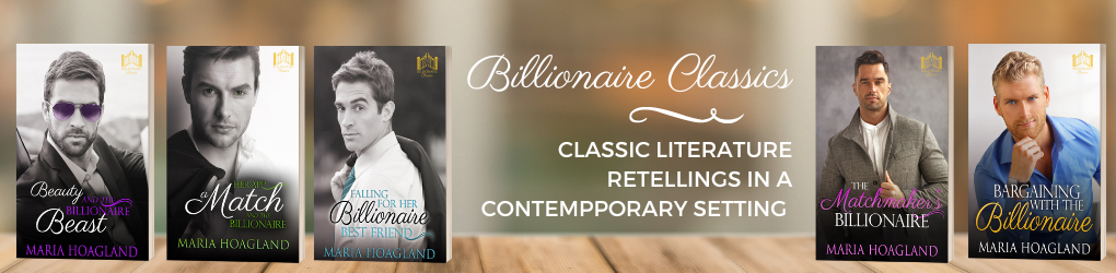 Five books in a row: Beauty and the Billionaire Beast; Her App, a Match, and the Billionaire; and Falling for Her Billionaire Best Friend by Maria Hoagland. 