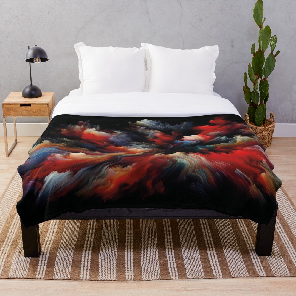 Blanket with a print of the digital work 