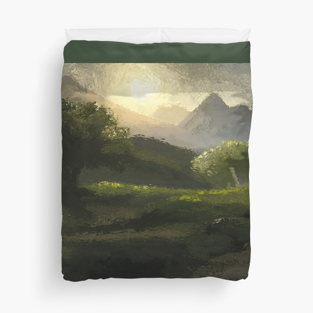 Comforter with print of the digital painting 
