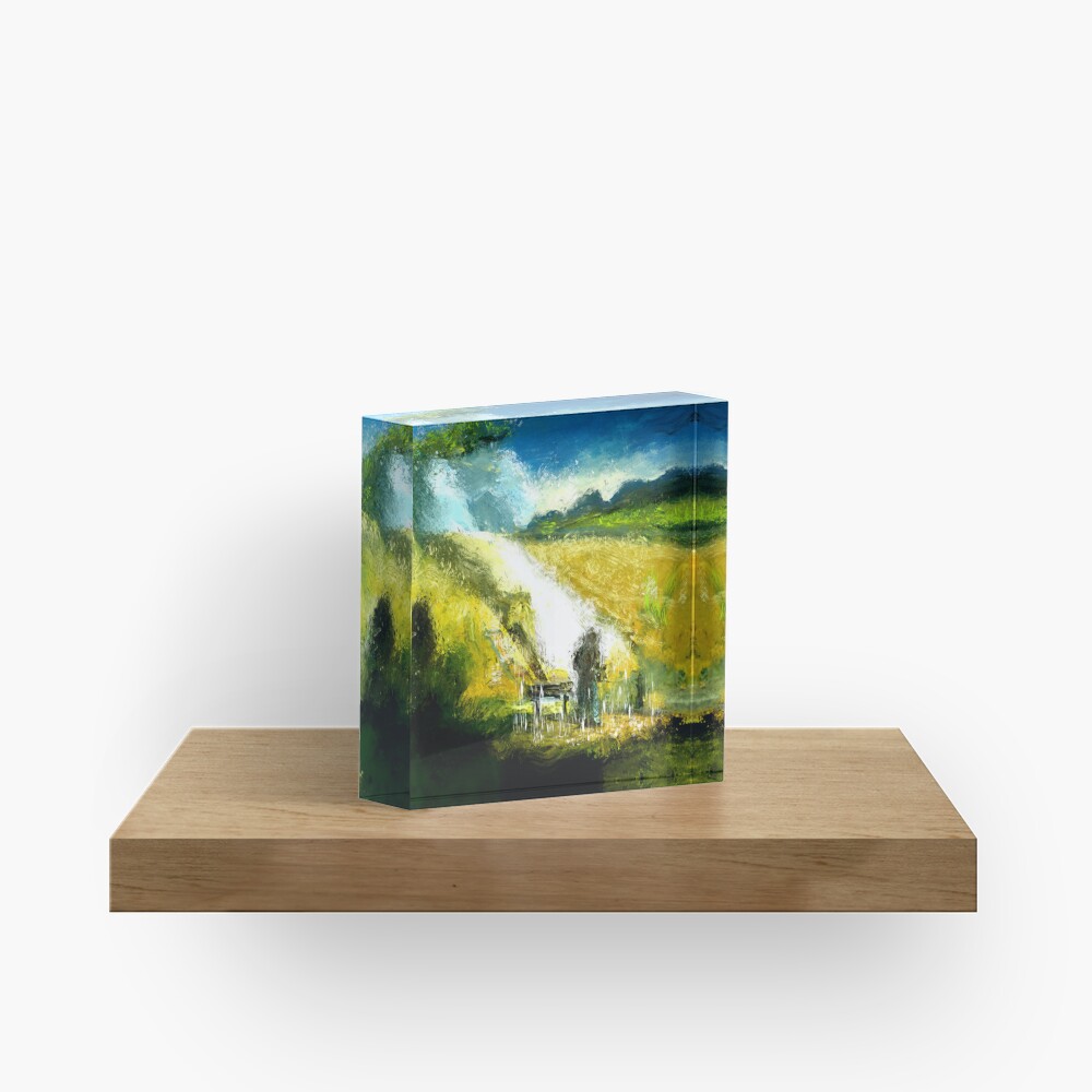 Acrylic block with digital painting 