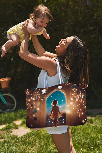 Print on a bag of the digital work 