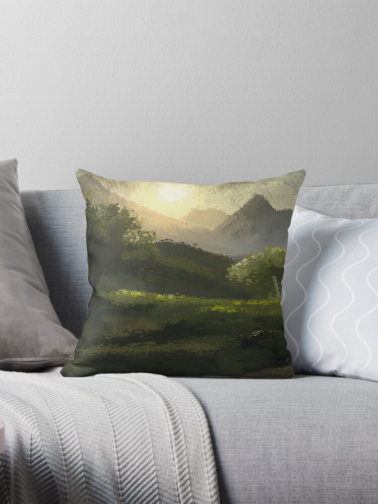 Throw pillow with print of the digital painting 