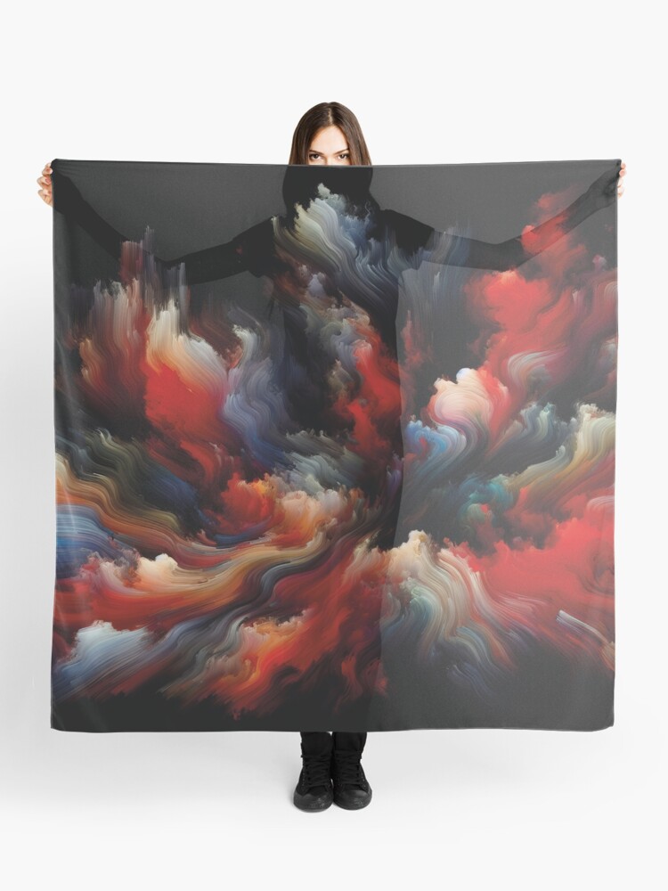 Scarf with a print of the digital work 