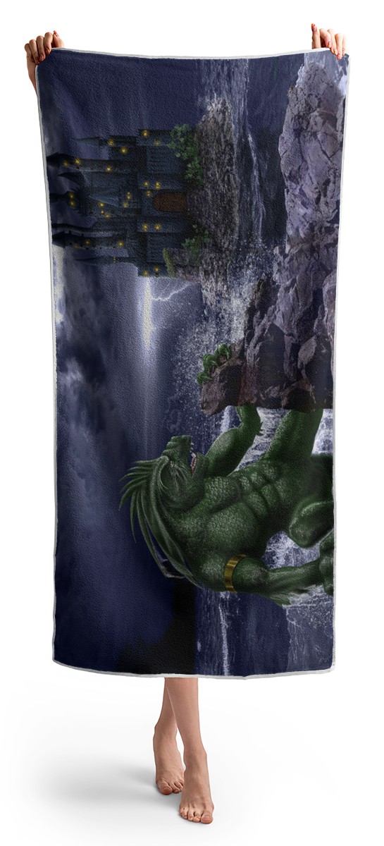 Print on a bath towel of the digital painting 